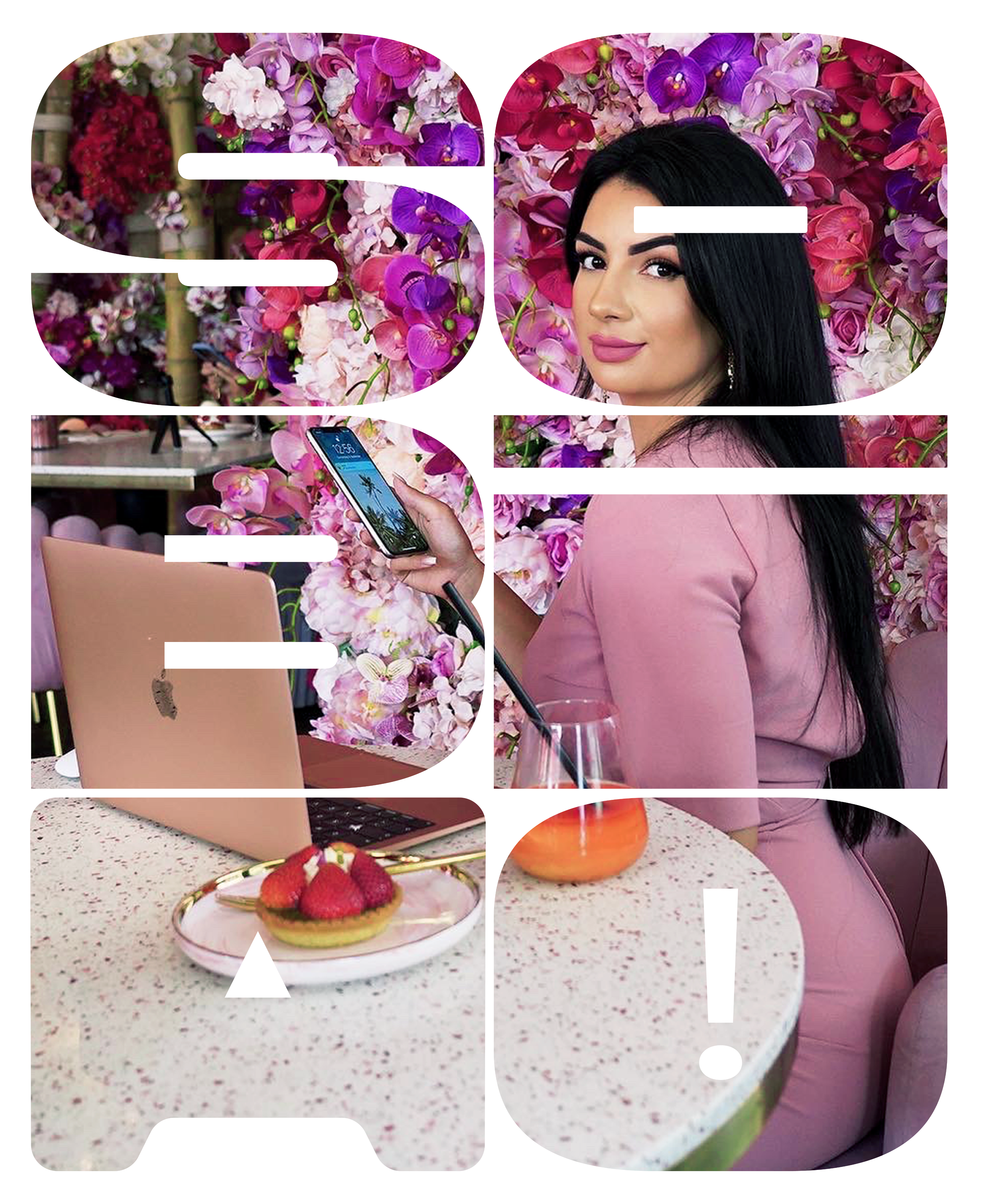 Sobia Mohammed – Fotocollage in der Form des Schriftzugs SOBIA!